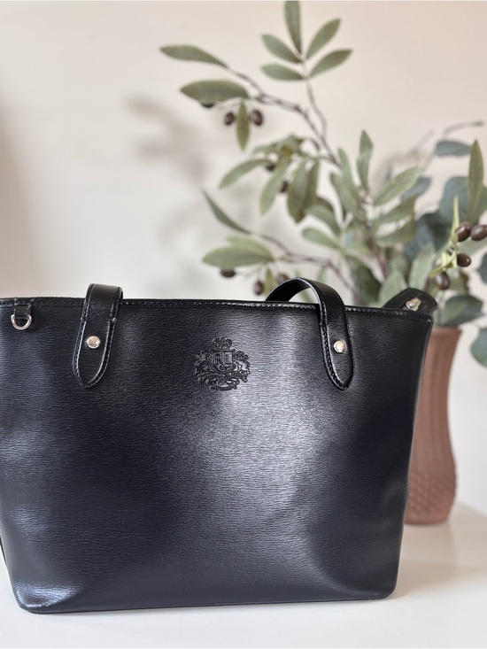 Lauren Ralph Lauren Handbags - Lauren Ralph Lauren Black Leather Tote Bag
